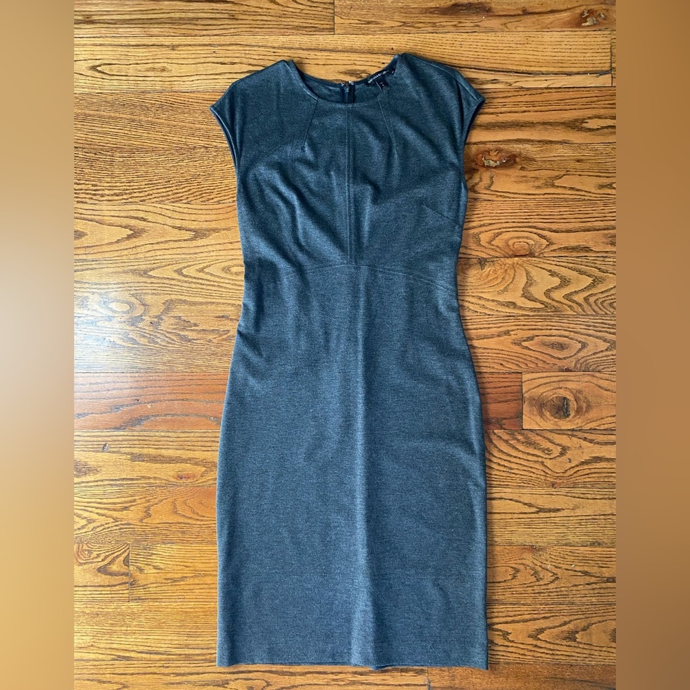 Banana Republic TALL Charcoal Cap Sleeve Midi Dress - Size 6 Tall